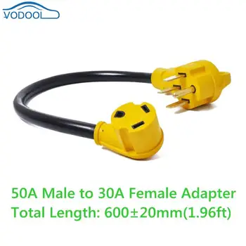

60cm/24" 24in 125V 50 Amp Male to 30 Amp Female Dogbone Adapter Waterproof Electrical Converter Cable For RV Marine Boat