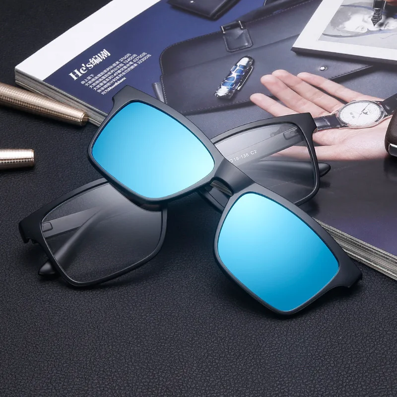 

TR90 Women Men Night Vision Square Glasses Doblue Lens Magnetic Polarized Clip On Driving Sunglasses Optical Spectacles Frames