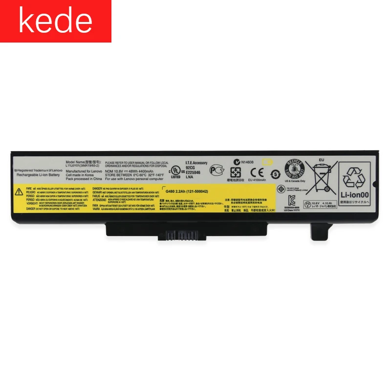 Kede ноутбук аккумулятор для Lenovo IdeaPad G400 G500 G580 Z480 G485 G585 Z485 Y480 G410 G510 G480 10,8 V 48Wh 4400 мА-ч