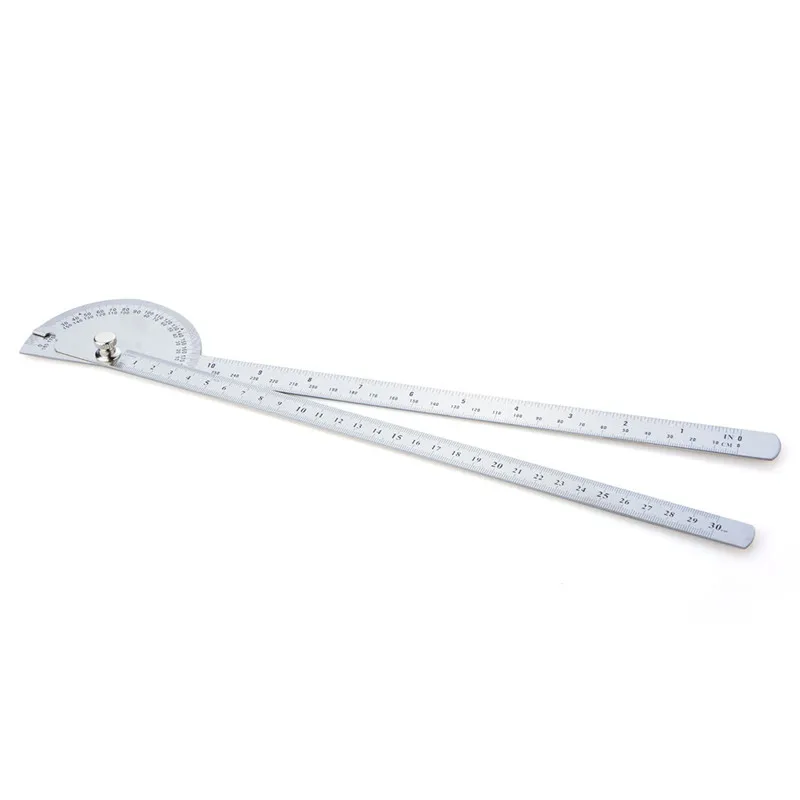 

Stainless Steel Goniometro Ruler Goniometer 2*30 cm Protractor Round Head Angle 180 Degrees Rotation for Handymen or BuildersH52