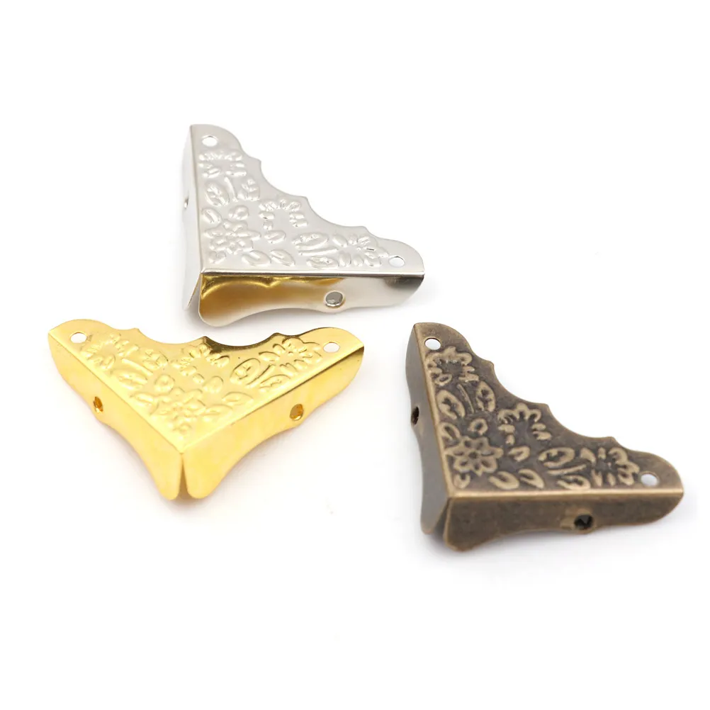4pcs/set Antique Jewelry Corner Protector Wooden Box Frame Feet Leg Decorative Protectors For Furniture Accessories
