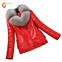 JQNZHNL зимняя женская пуховая хлопковая кожаная куртка Верхняя одежда Модные Куртки из искусственной кожи качественное плотное хлопковое пальто из ПУ L736