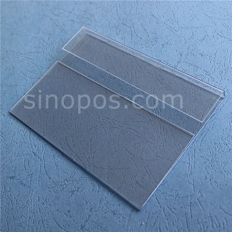 

Hook On Shelf Talker PVC, covered face sign display clip clear folded top card holder shelves edge wire bin bar tag ticket label