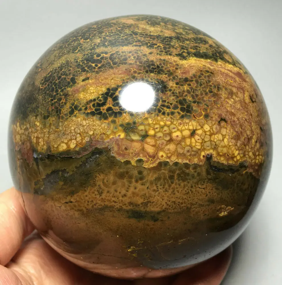 

1531g NATURAL OCEAN JASPER QUARTZ CRYSTAL BALL HEALING pokemon figures