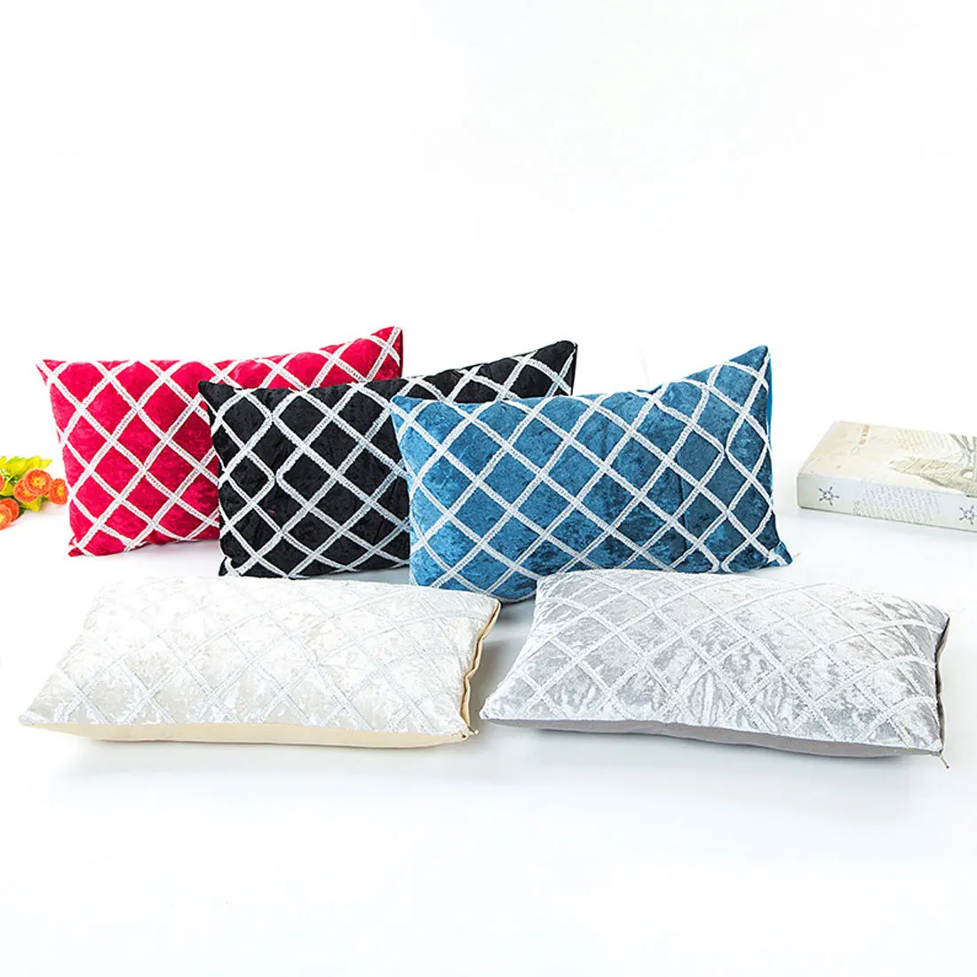 

Square Waist Throw Pillow Cover Gifts Faux Fur 45*45cm/30*50cm Plush Pillowcase Soft wool Gold Silver Furry Cushion Cover