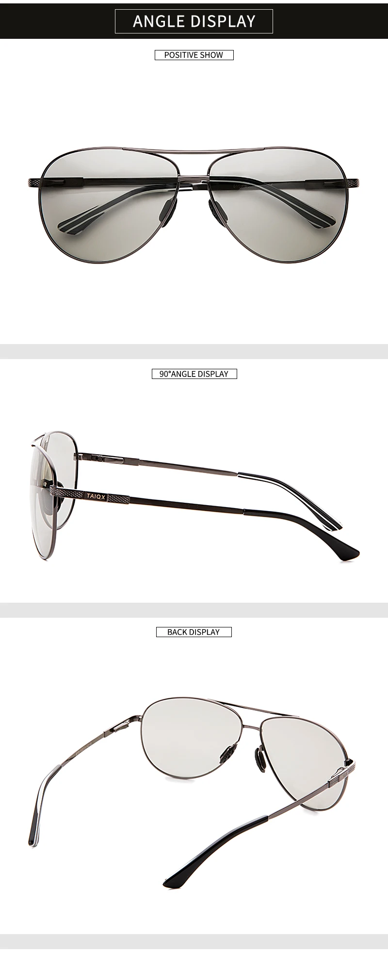 Новые модные очки женские мужские черные оправы Цвет Изменение поляризованные солнцезащитные очки титановый сплав Металлические брендовые солнцезащитные очки