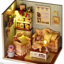 Кукольный дом Миниатюрный DIY кукольный домик с деревянная мебель для дома игрушки для детей подарок на день рождения