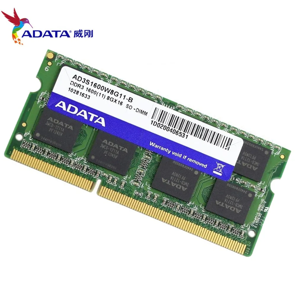 AData DDR3 8 Гб 1600 МГц PC3 12800 ноутбук RAM SO DIMM 1333 10600 8G 204 PIN память ноутбука|Оперативная