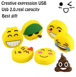 USB 2,0 реальная емкость Emoji эмоций Выражение usb флэш-накопитель 1 ГБ-64 ГБ памяти флешки и диск