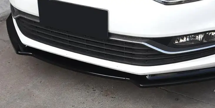 

High quality ABS Car Bumper Front Lip Spoiler Diffuser Cover Fit For Volkswagen POLO 2014 2015 2016 2017 2018 BY EMS
