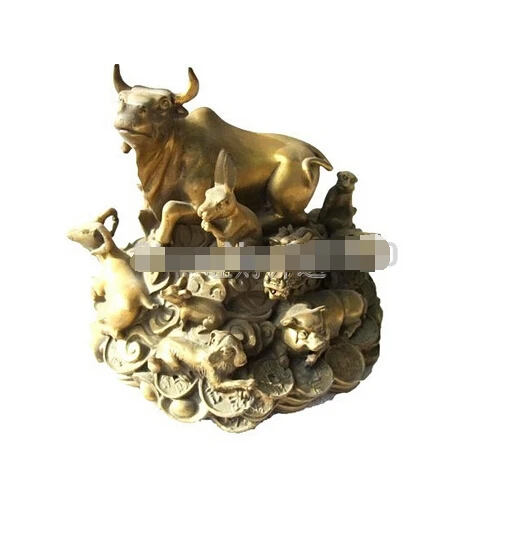 B0601 321Taurus Zodiac coins Lucky cow ornaments crafts gifts Wall Street