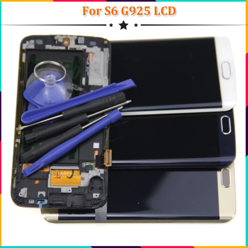 

For Samsung Galaxy S6 Edge LCD G925 G925F SM-G925F Display Touch Screen Digitizer Assembly with frame White/Blue/Gold