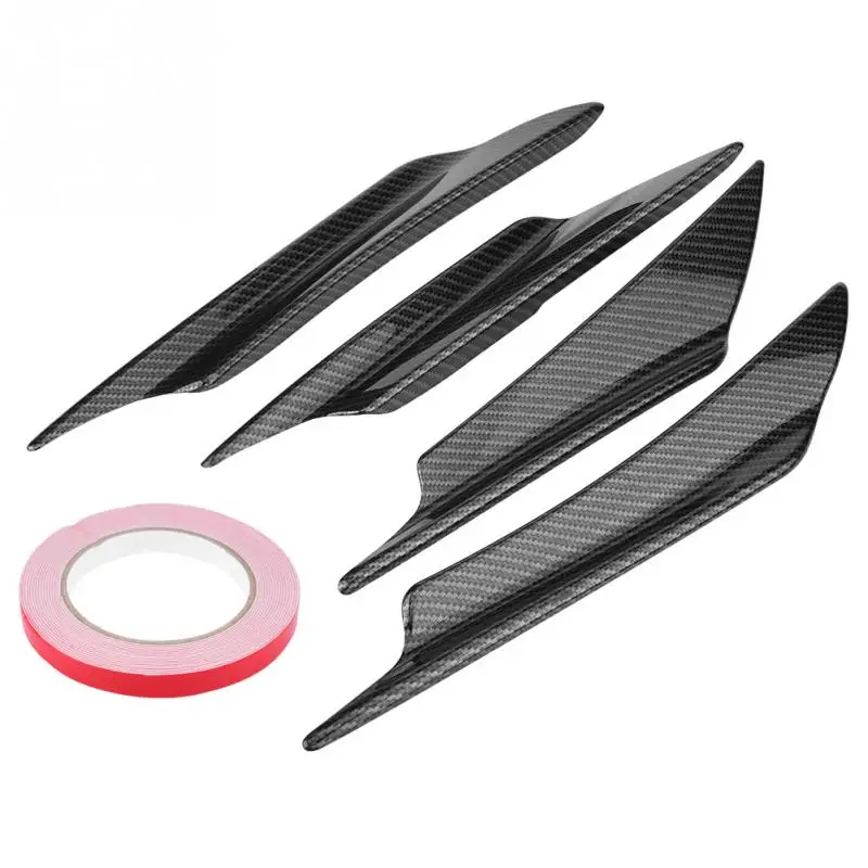 Modello di carbonio 4 pezzi Spoiler per carrozzeria universale Paraurti anteriore Lip Splitter Alette Trim Alette splitter per paraurti