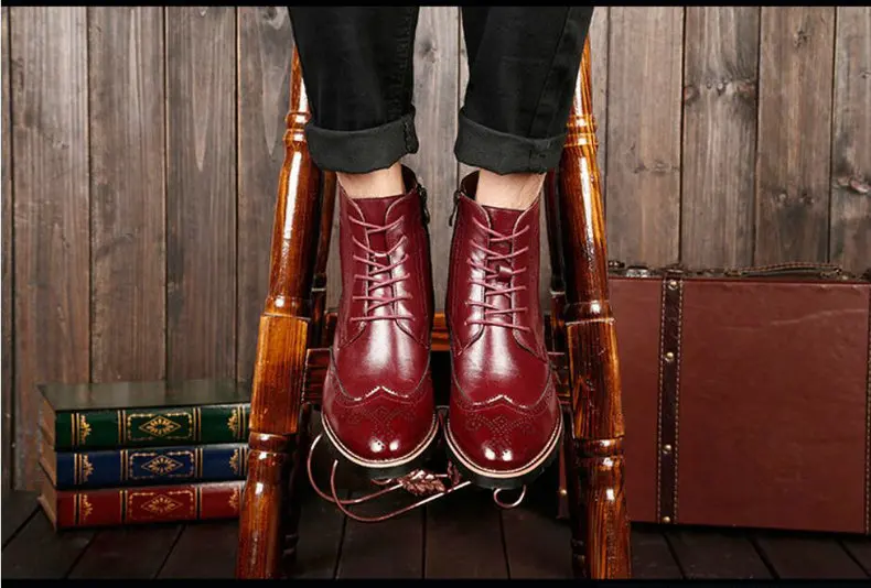 Men's Boots Lace-up Fashion Boot Black Shoes Men Boots Chelsea Genuine Leather Winter Shoes Mens Military Boots Men Combat Brand (6)
