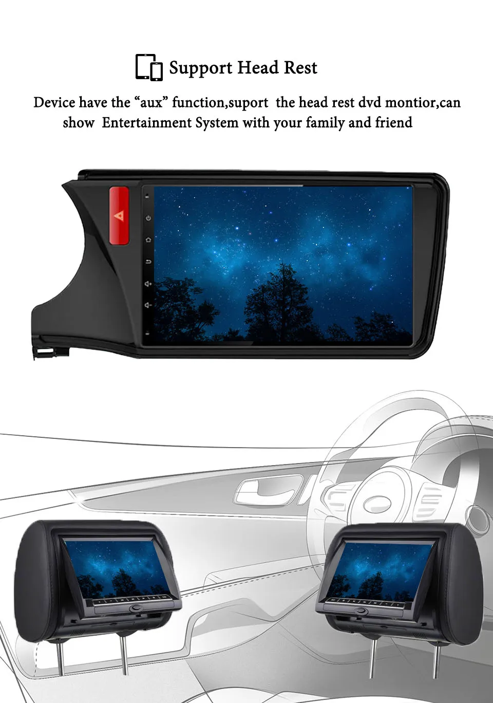 Discount 10.1" IPS Android 9.0 Car DVD Multimedia Player GPS For HONDA CITY Right Left 2014 2015 - 18 radio stereo navigation Audio Video 12