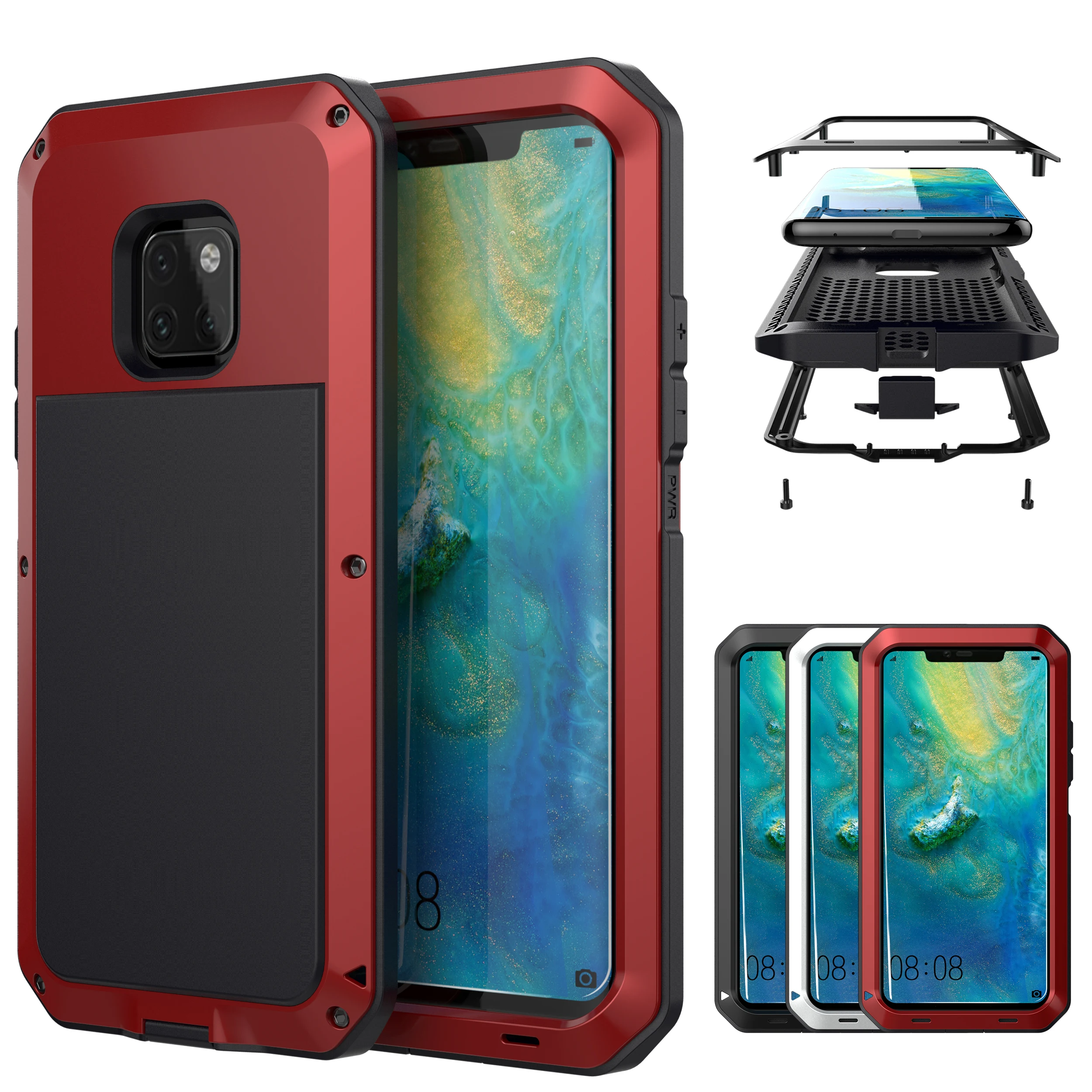 For Huawei Mate 20 P30 Pro Case Heavy Duty Aluminum Metal Silicone Shockproof Waterproof Doom Armor Phone Cover | Мобильные телефоны