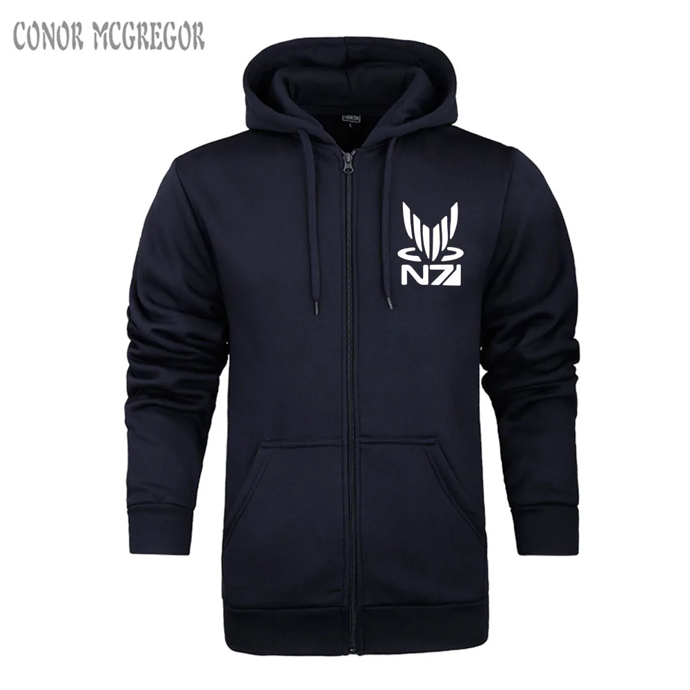 

NEW Mass Effect 3 N7 Paragon inspired man's gamer Zip-Up Hoodie game team zipper hoody warm & cozy outwear casual quick shipping