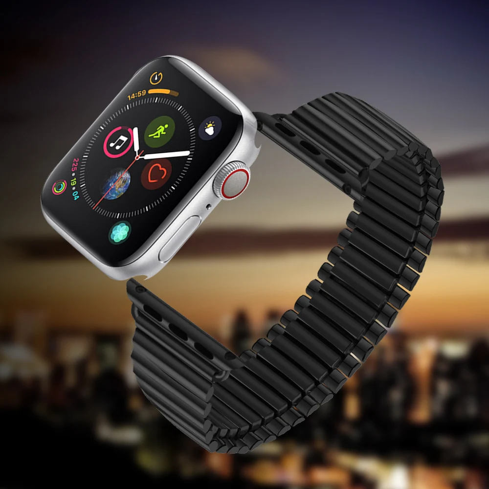 Эластичный ремешок из нержавеющей стали для Apple Watch 38 мм 42 iWatch 1/2/3/4/5 все версии 40 44