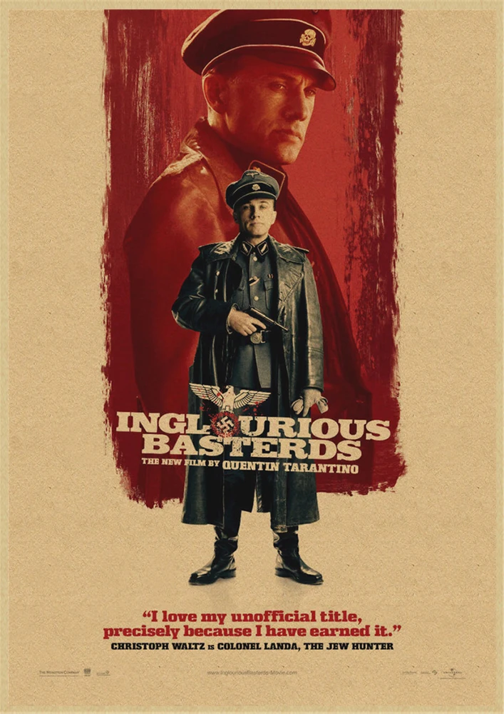 Inglourious Basterds Квентин Тарантино Классические фильмы домашний интерьер украшения Крафт Фильм плакат рисунок core наклейки на стену