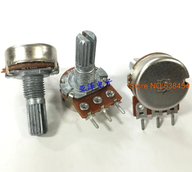 5pcs 16 single type potentiometer switch b10k axis length potentiometer light switch