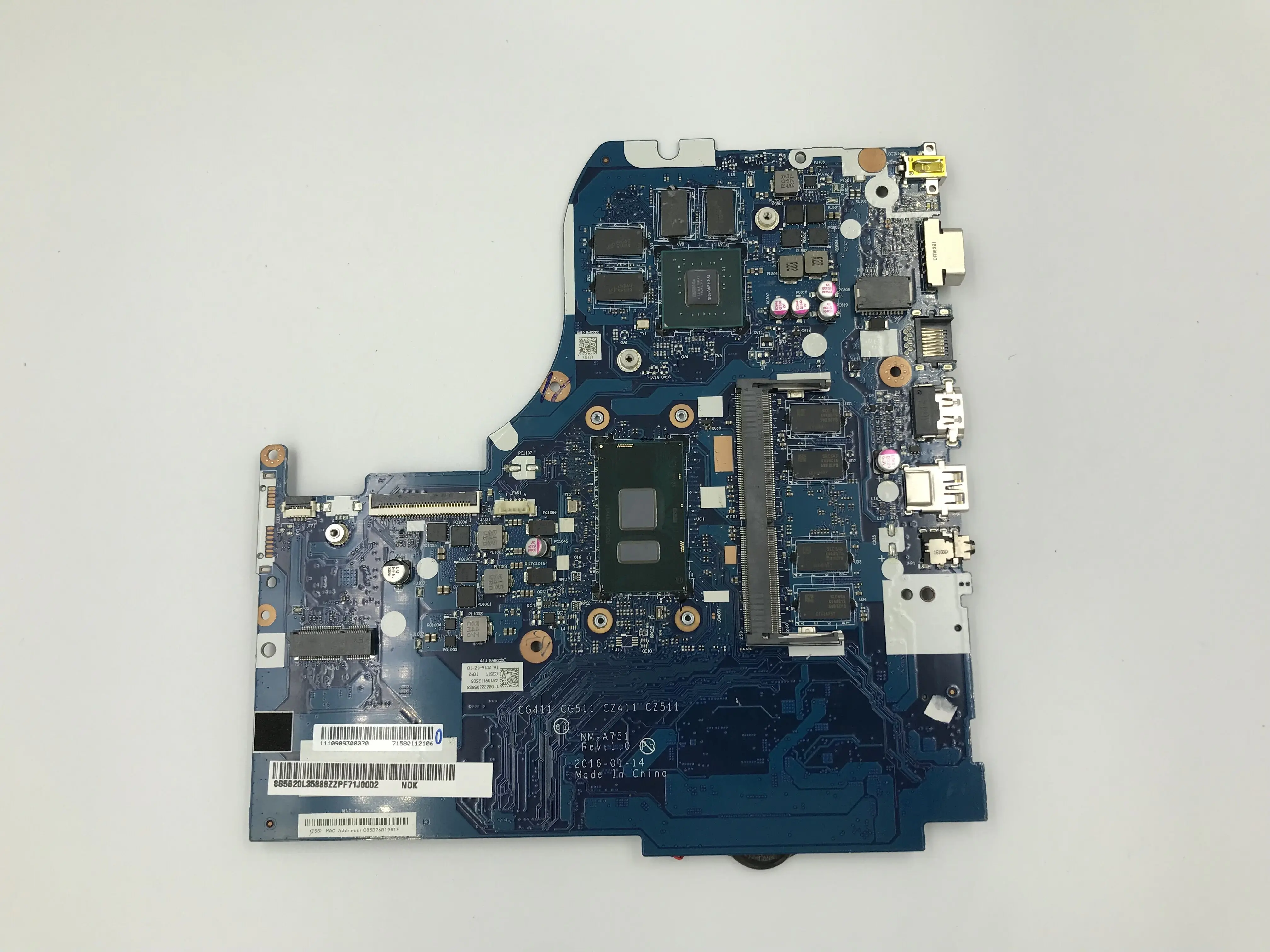 Для lenovo 310-15ISK NM-A751 5B20L35888 материнская плата для ноутбука с I3-6100U и 4G RAM N16V 2G GPU