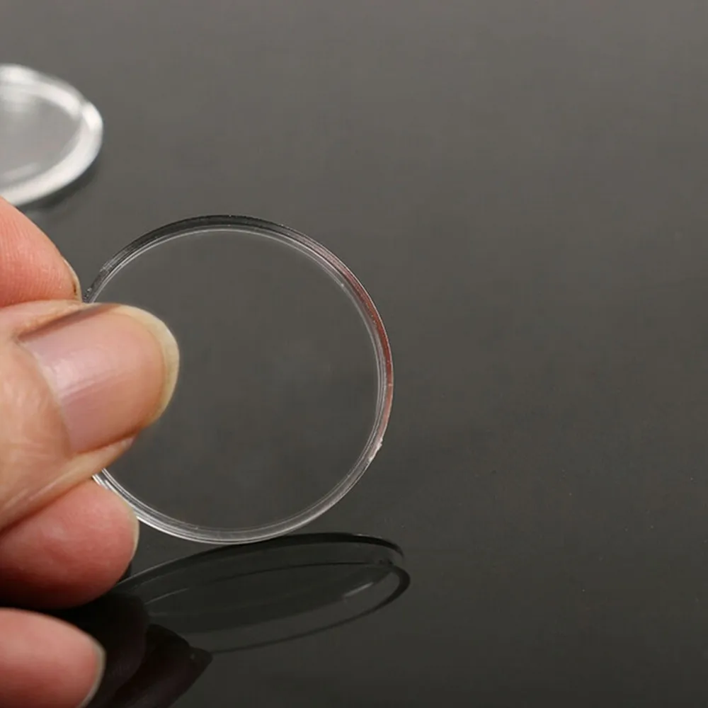 10 шт./лот 27 мм прозрачный держатель для монет капсулы Чехлы круглое кольцо для хранения пластиковые коробки