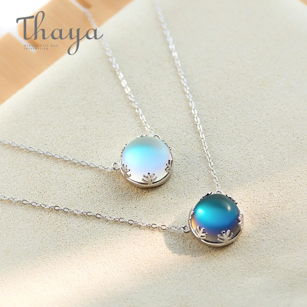 

new 2019 55cm Aurora Pendant Necklace Halo Crystal Gemstone s925 Silver Scale Light Necklace for Women Elegant Jewelry Gift