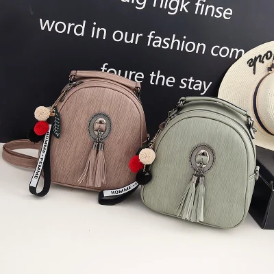 

Female bag 2019 spring new retro fashion multi-purpose shoulder shoulder small backpack tassel ladies commuter bag