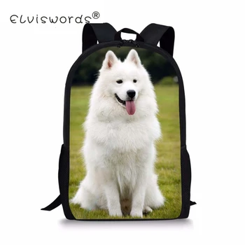 

Animal 3D Printing Kids School Bags Girls White Samoyed Children Schoolbag Travel Overnight Book Mochila Boy Cute Lovely Bookbag