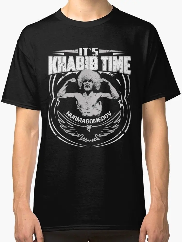 Khabib Nurmagomedov Мужская футболка с круглым вырезом 100% хлопок на заказ Экологичная