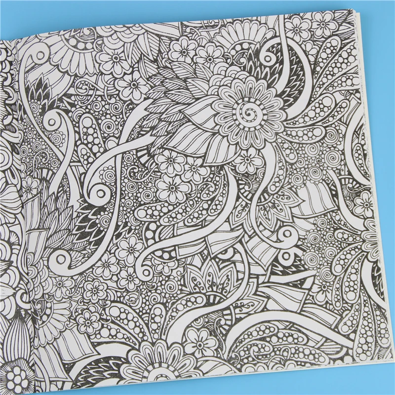 1 Pc 24 Pages Mandalas Flower Coloring Book for Children Adult Relieve Stress Kill Time Graffiti Painting Drawing Art Book