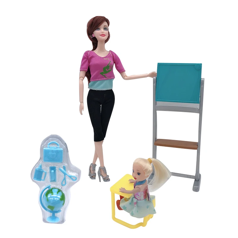 

2019 11.5 "Fashion latest doll princess accessories teacher classroom student blackboard combination whole set girl best gift in