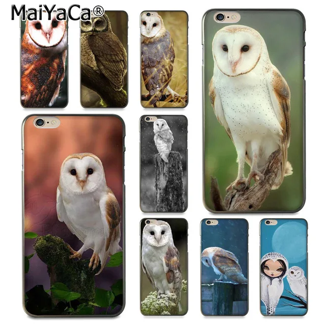 MaiYaCa животное птица амбар сова для iPhone 4S 5C 5S 6S 7 8 Plus X XR XS MAX Samsung черный мягкий чехол