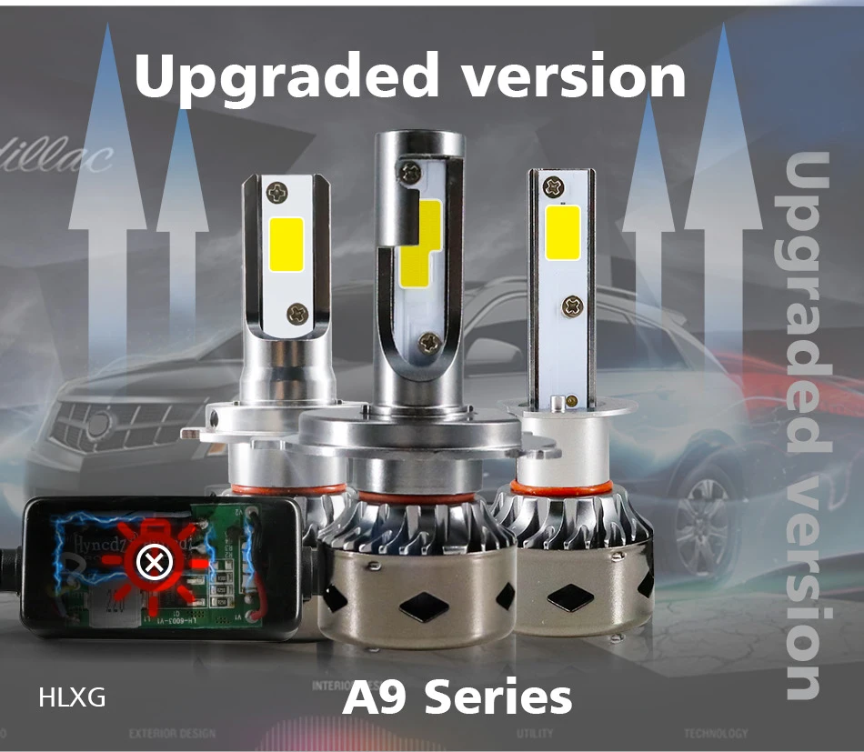 HLXG мини-размер CANBUS без ошибок для Audi A3 A4 лампа H7 светодиодный H4 H11 H1 6000K лампы 12000LM автомобильный комплект фар h7 светодиодный 9005 9006