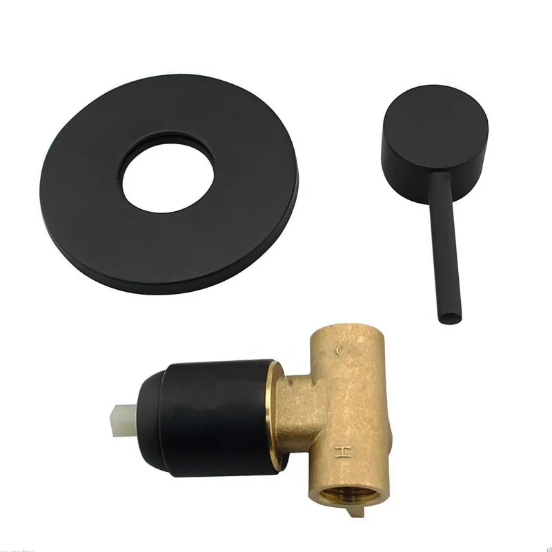 Billige Neue Großhandel Förderung Premium Runde Stil Einzigen Handgriff Matte Schwarz Wand Badezimmer Dusche Sytem Set Mischbatterie Mit Headshower