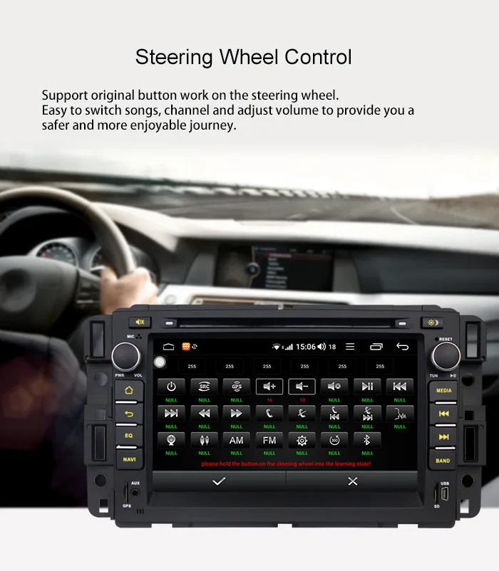 Top 7" Android 8.1 Car Stereo Radio Audio Head Unit for Chevrolet/GMC GPS Subwoofer DSP SPDIF Carplay DVR OBD DAB SIM Card Bluetooth 11