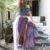 2017 style bohemian beach skirts printing split skirts New women’s skirts boho sexy ankle-length skirts holiday pleated skirts