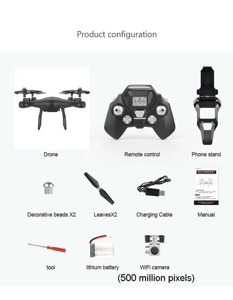 Высокое качество X10 Радиоуправляемый Дрон 2,4 ГГц Квадрокоптер камера wifi FPV Безголовый режим удержание высоты VS X5 SW-1 zk30 - Цвет: With Carmera Black