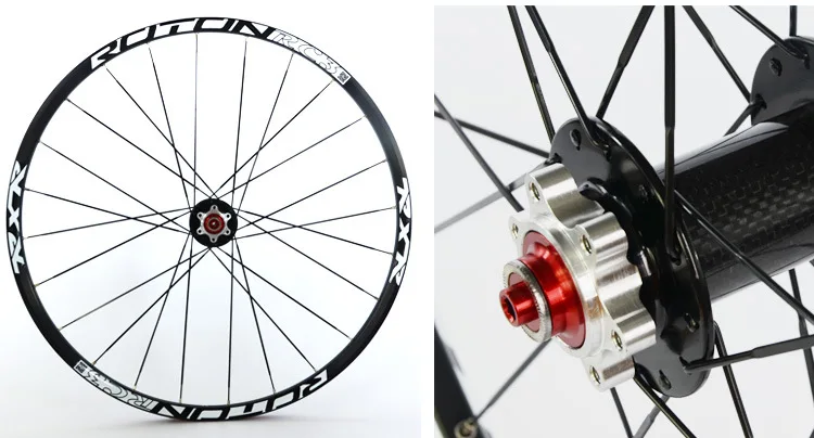 Cheap MTB Carbon Fiber hub wheelset 26/27.5inch bicycle wheels front 2 rear 5 sealed bearings Aluminum alloy rim mountain bike wheels 0