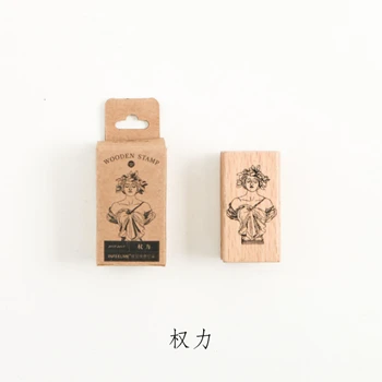 Infeel.me vintage plant statue wood stamp Decorative DIY stationery scrapbooking Retail - Цвет: 7