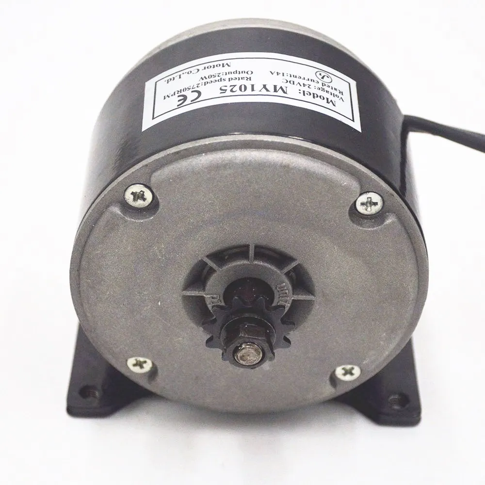 Clearance 24V 250W Brush Motor MY1025 High-speed Brush + Gear Decelerating Motor for Electric Bicycle Bike electrice scooter 2