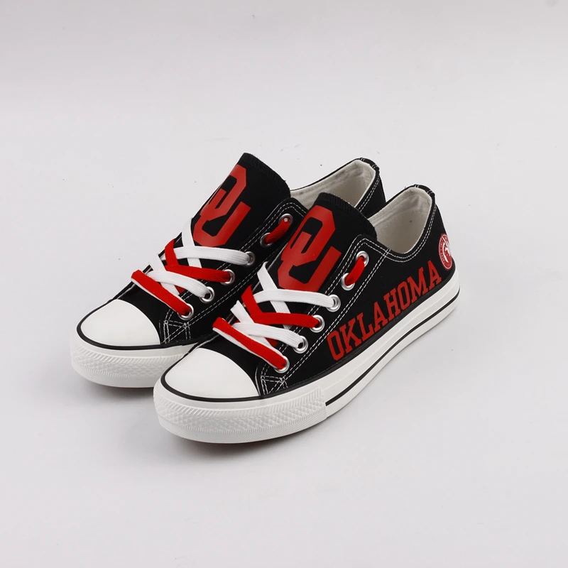 

Men Low Top Canvas Shoes America College Team Logo Printed Shoes Go Fighting Leisure Black Footwear For Men Adult Zapato Hombre