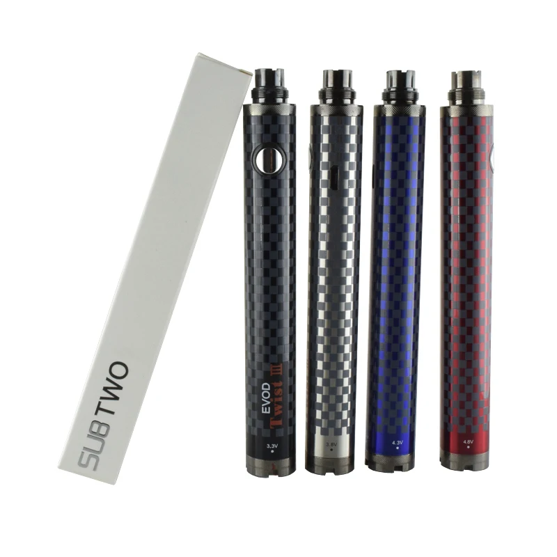 Аккумулятор SUB TWO EVOD Twist III с регулируемым напряжением 3 4 8 в vs twist II USB 510 вейп