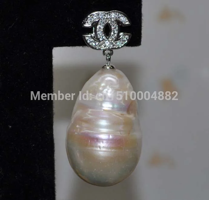 

hot sell new - shitou 00171 Natural 15-16mm Rare Baroque pearl earring
