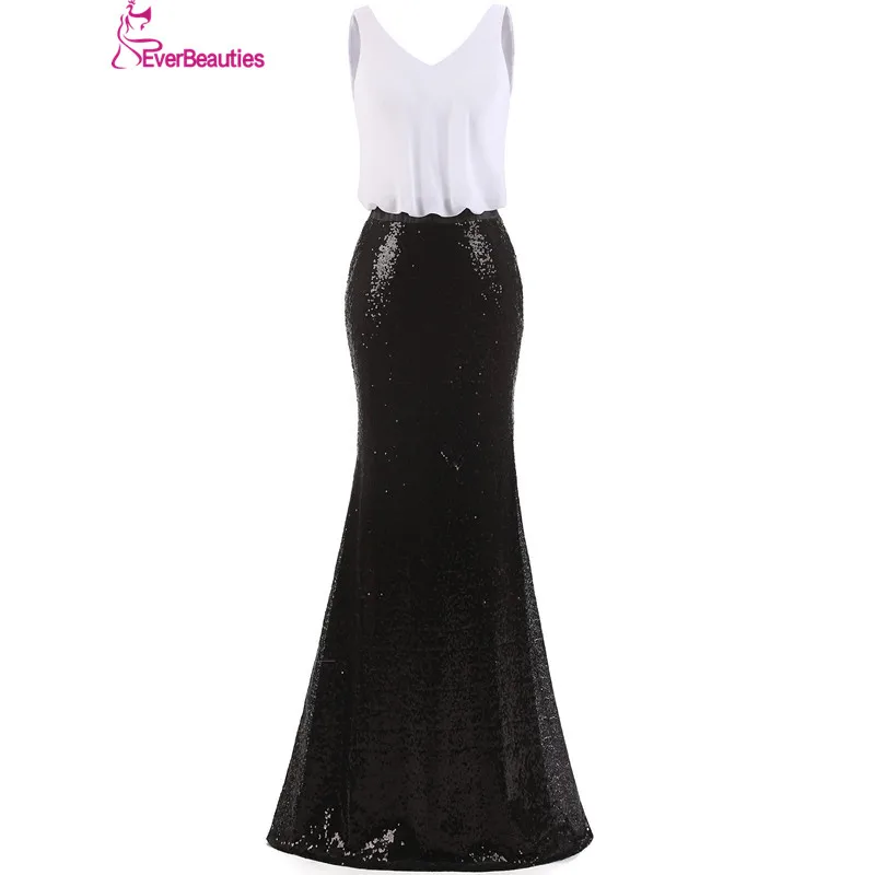 Elegant Volwassen Bruidsmeisje Jurken Lange 2020 Lovertjes Rok Chiffon Top Vestido Madrinha Longo V-hals Wedding Prom Gast Jurken Elegant Volwassen Bruidsmeisje Jurken Lange 2020 Lovertjes Rok Chiffon Top Vestido Madrinha Longo V-hals Wedding Prom Gast Jurken