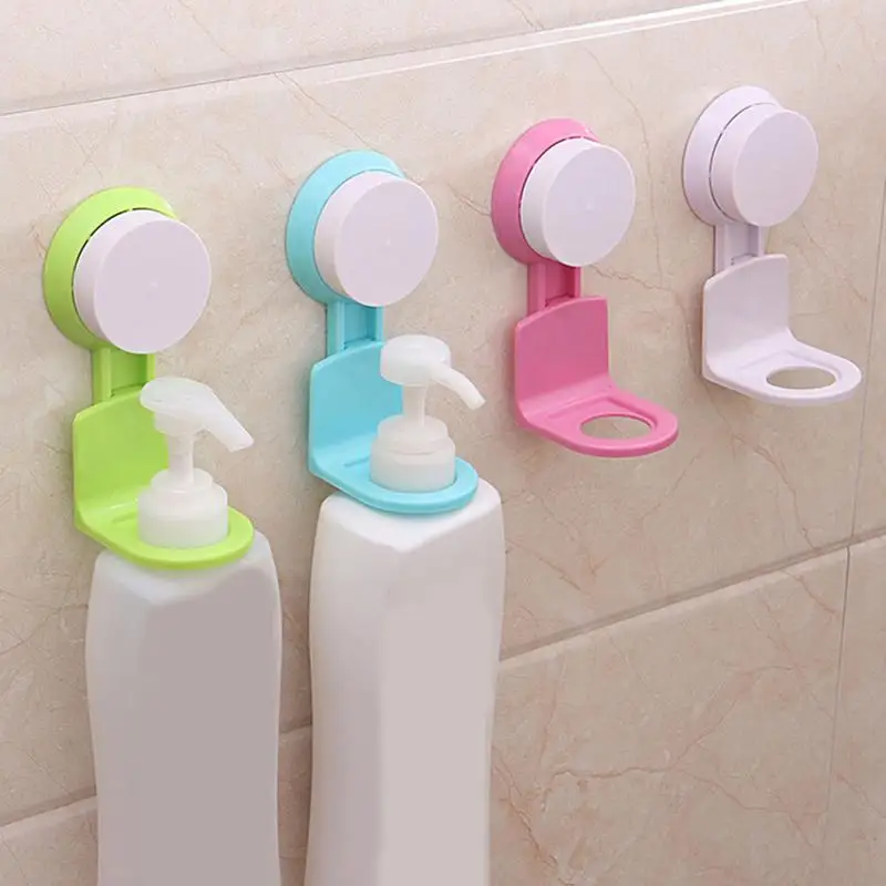

Strong Seamless Plastic Non-folding Suction Cup Shower Gel Rack Hand Sanitizer Rack Suction Wall Bathroom Rack