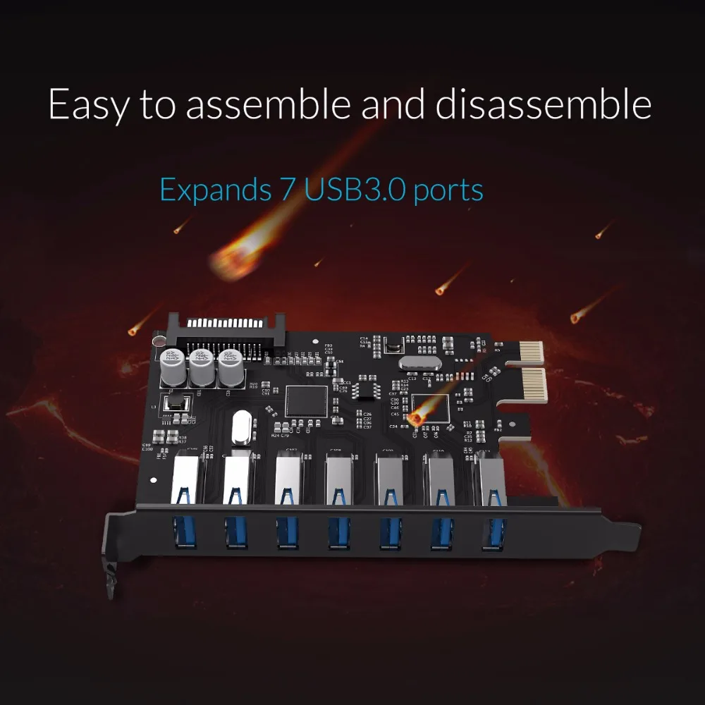 Плата расширения ORICO с 7 портами USB экспресс карта помощью адаптера PCI Express