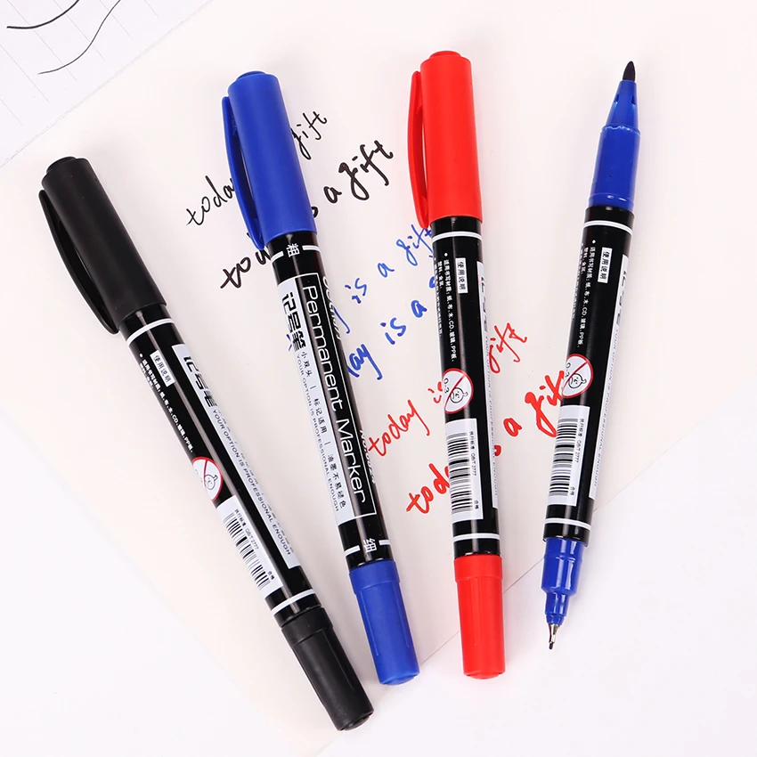 

3 PCS Marker Pens Good Waterproof Ink Thin Nib Crude Nib Black New Portable Fine Colour Marker Pen 3 Color Mix
