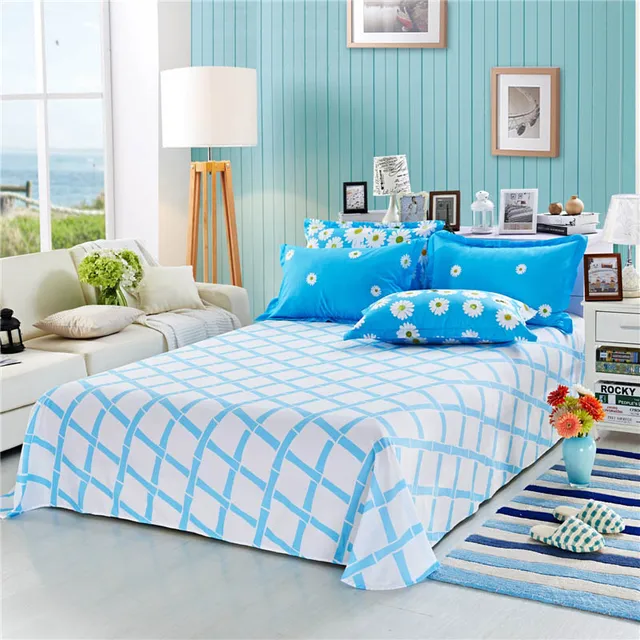 100 cotton printed flat bed sheet queen size 230x250cm bedding twin 100 cotton twin sheets