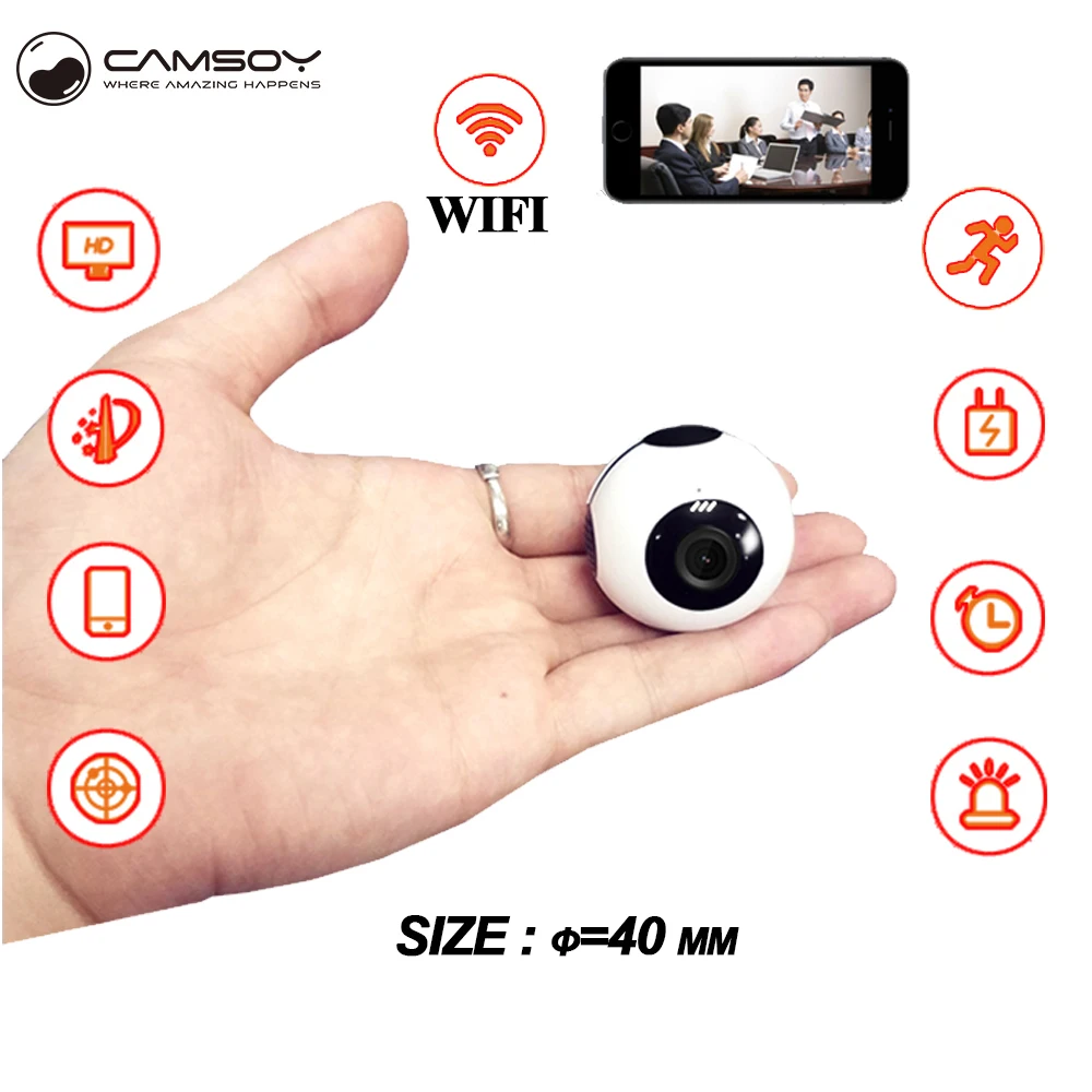 

Camsoy Mini Camera C8 WIFI AP P2P Connect with Mobile Phone HD 720p Camcorder DVR DV 2018 New Design Mini Cam